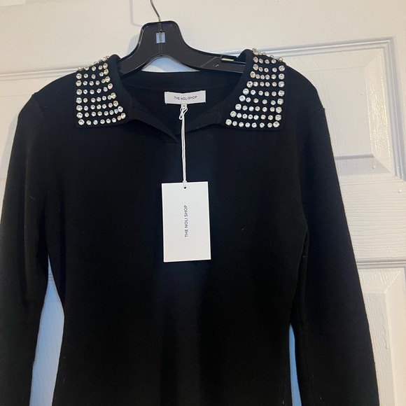 Noli Shop Crystal Polo Sweater - New With Tags - Picture 2 of 7